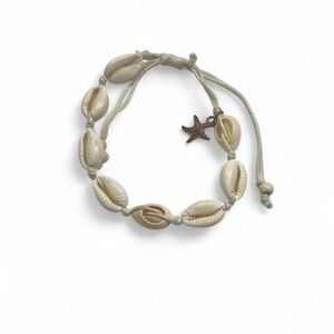 Adjustable Shell Anklet with Starfish Charm